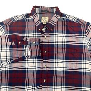 St John's Bay Plaid Button Down Shirt Long Sleeve Easy‎ Care XXL